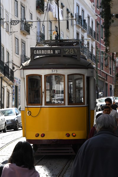 tram in Lissabon