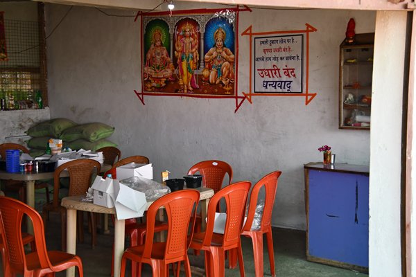Lunchrestaurant tussen Pench en Satpura (India)