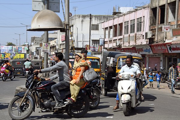 Verkeer in Junagadh (Gujarat,India)