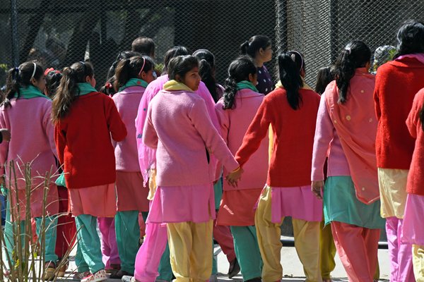 Schoolklas in het National Zoo Park (Delhi, India)