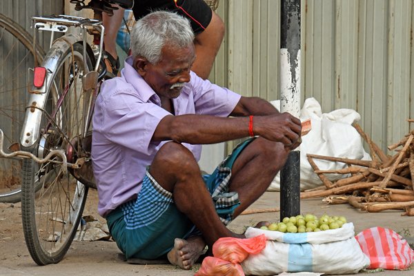 Verkoper in Jaffna (Sri Lanka)