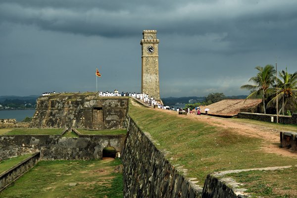 Maan Bastion met klokkentoren in Galle (Sri Lanka)
