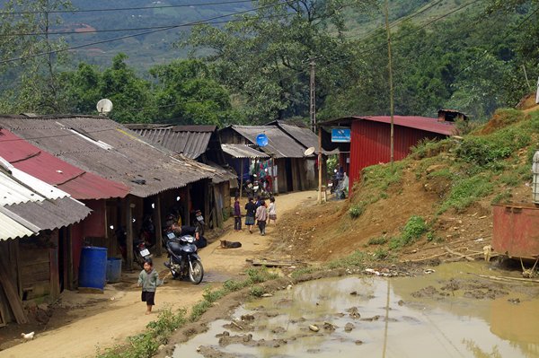 Straatje in Sin Chai, Vietnam