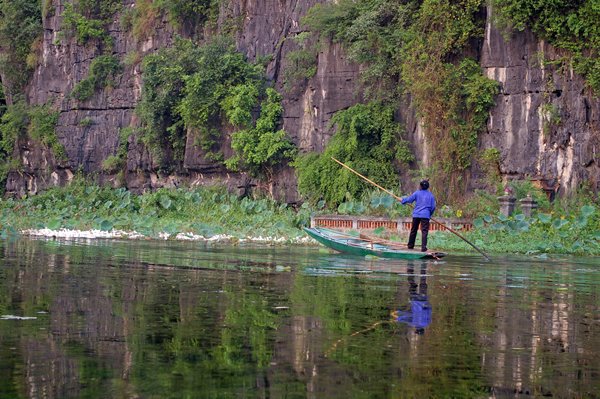 Bootje bij Ninh Binh, Vietnam