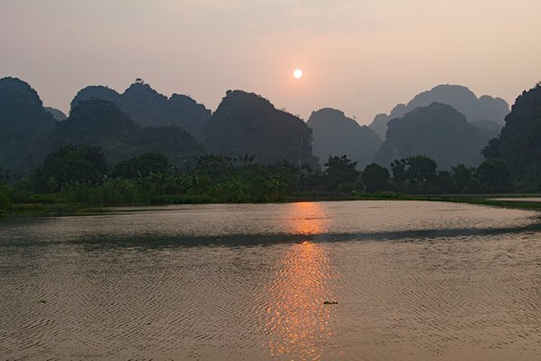Namiddag bij Ninh Binh, Vietnam