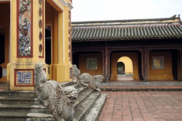 Binnenplein in de citadel van Hué, Vietnam