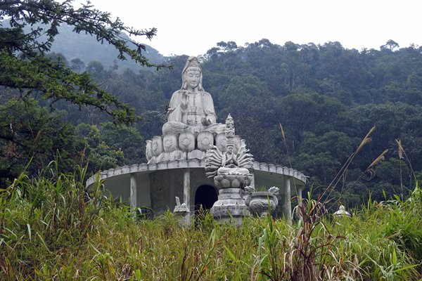 Plek van de vroegere helicopterbasis in Bach Ma park, Vietnam