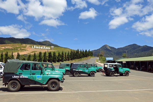 Jeepjes in het Bidoup Nui Ba NP, Vietnam