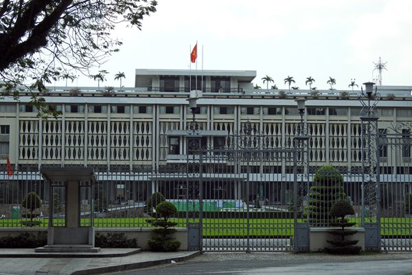 Het voormalige presidentiële paleis in Saigon