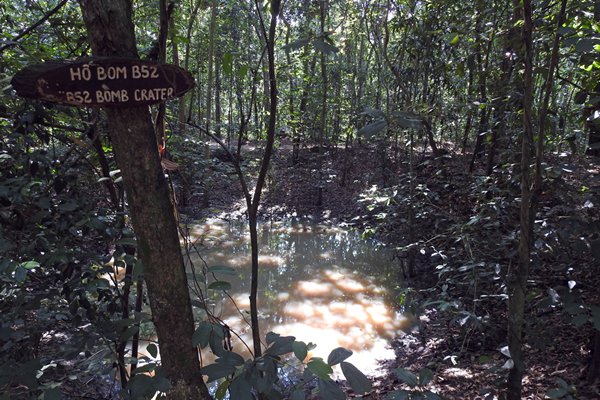Bomkrater bij de Cu Chi tunnels