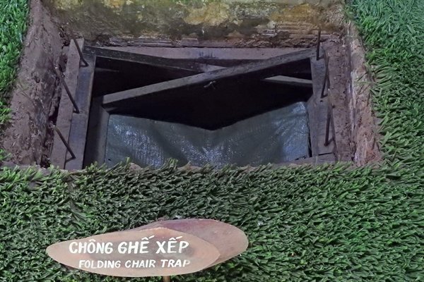 Op vouwstoel gebaseerde val bij de Cu Chi tunnels