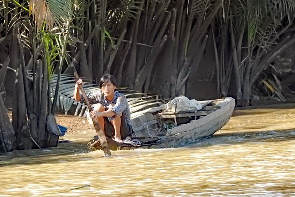 Bootje in de Mekong delta
