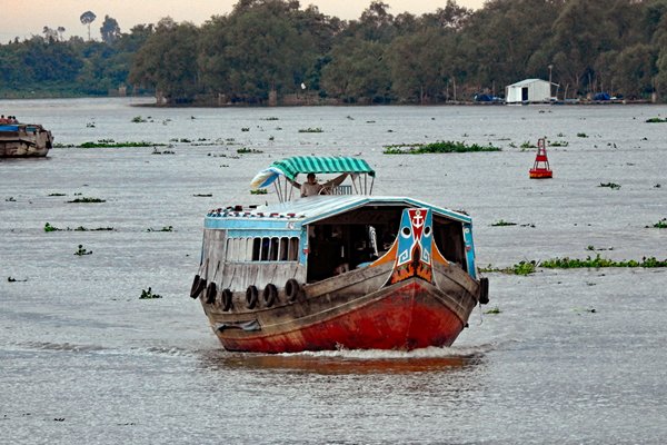 Boot op de Mekong rivier