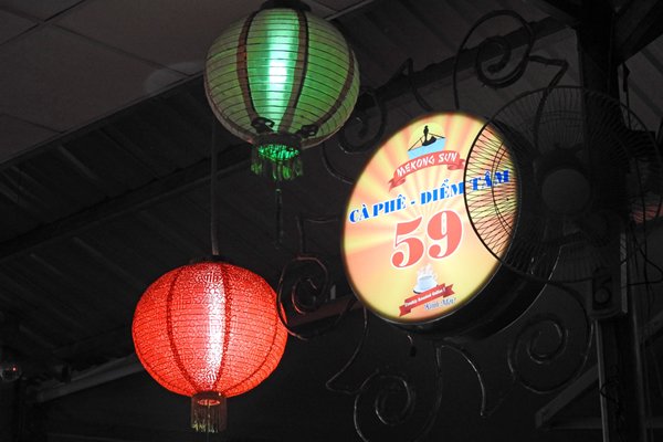 Verlichting in een restaurant in Can Tho, Vietnam