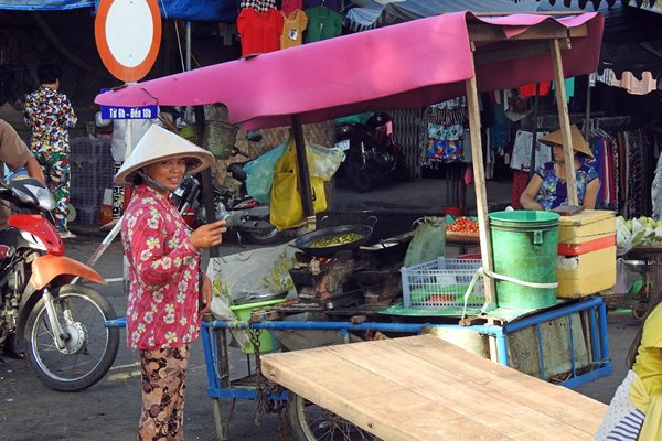 Eetstalletje in Chau Doc, Vietnam
