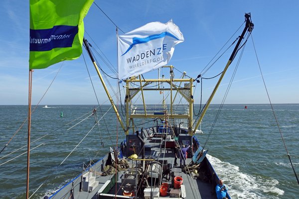 De boot onderweg naar de zandplaten bij Texel