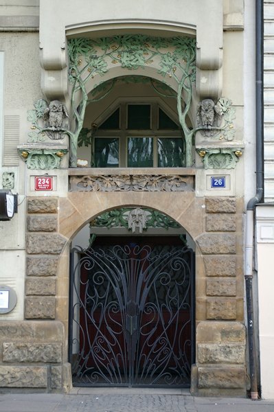 Rijke Art Deco versieringen, Praag Tsjechië 2012