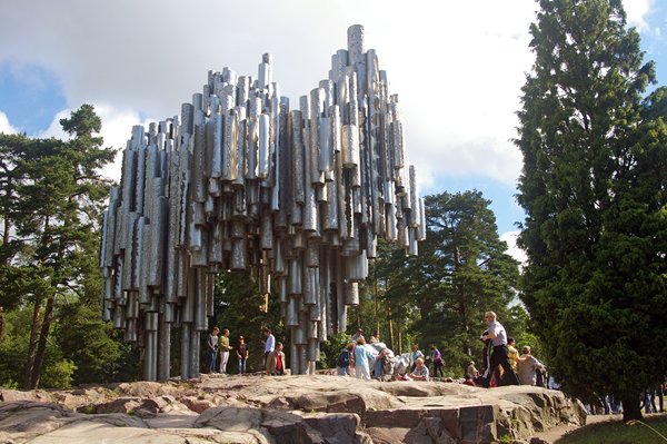 Het Sibelius monument in Helsinki.