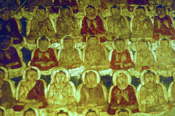 Muurschildering in Ajanta, India 1986