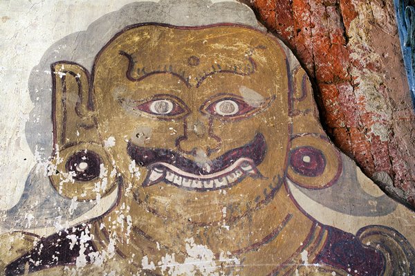 Muurschildering in Bagan, Myanmar 2016