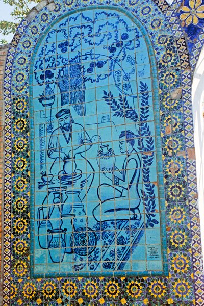 Tegelwand in Fergana, Oezbekistan 1997