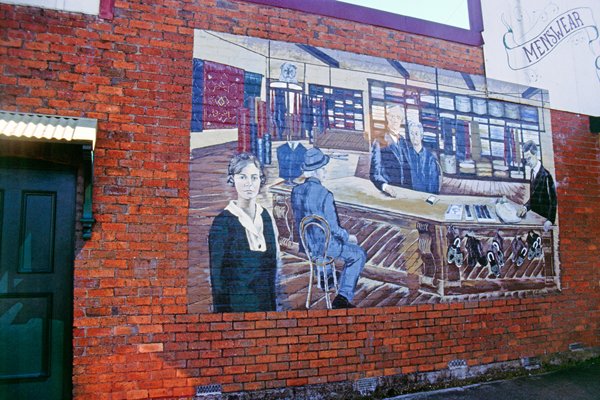 Muurschildering in Sheffield, Tasmanië 1998