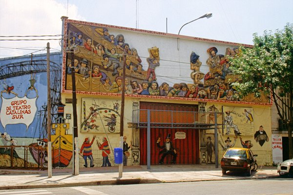 Beschilderde gevel La Boca, Buenos Aires 1999