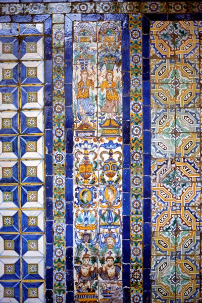 Betegelde wand San Domingo kerk, Lima Peru 1999