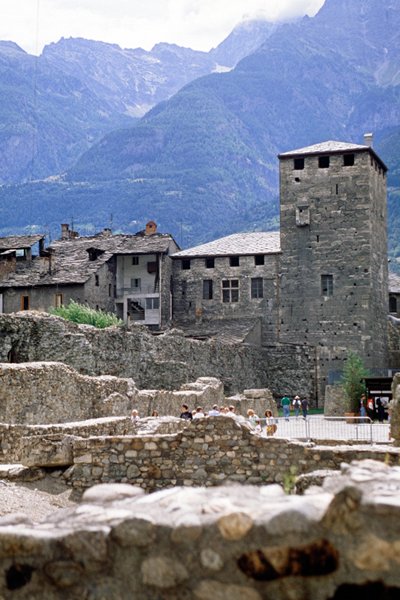 Romeinse resten in Aosta, Italië 1993