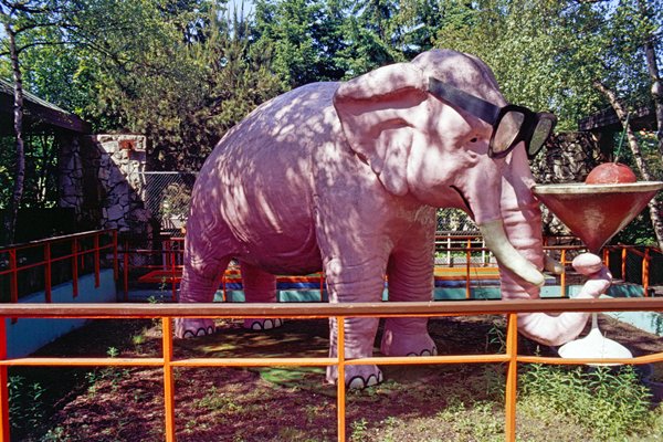 Roze olifant in Seattle, VS 1988