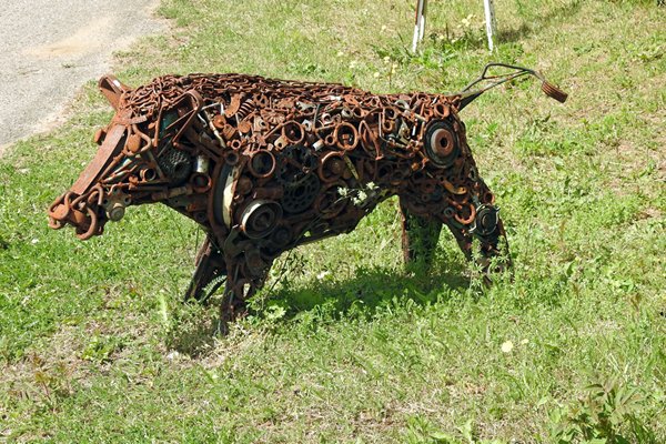 Varken uit metalen onderdelen in museum