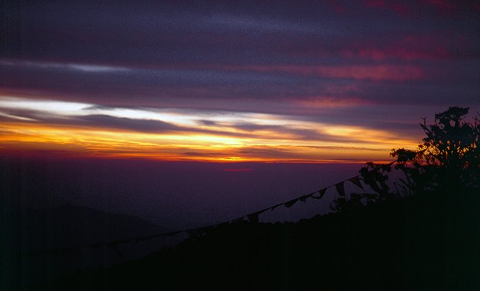 Zonsopkomst vanaf Tiger Hill nabij Ghoom, India 1997