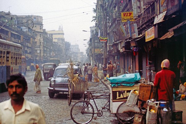 Een vrij triest straatbeeld van Calcutta, 1997